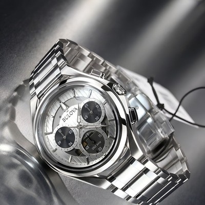 Bulova Curv Chronograph Herrenuhr 96A301 Weiß