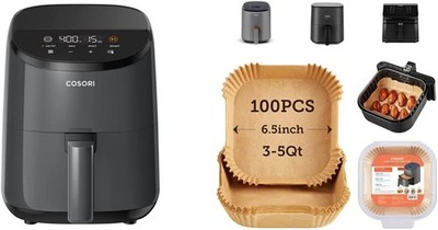 COSORI Small Air Fryer Oven 2.1 Qt, 4-in-1 Mini Airfryer, QT, Gray 