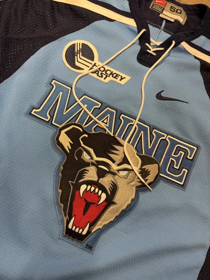 Camiseta deportiva de hockey para hombre University of Maine Black Bears Nike talla XL 50 vintage azul Foto 3 de 4