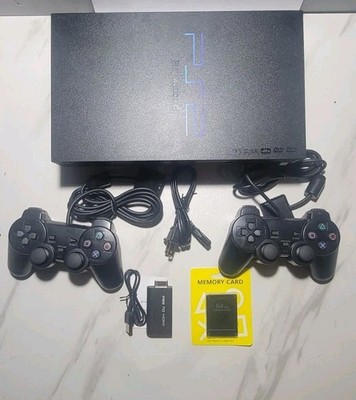Sony PlayStation 2 PS2 FAT Console Cords  Memory Card 2 Controllers HDMI Adapter