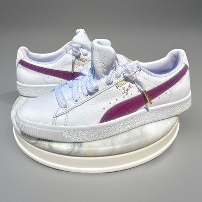 PUMA  Clyde  Core Foil white & grape low top limited UK release M/7.5 W/9.5 