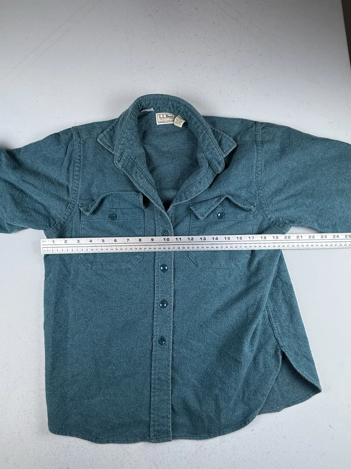 Camisa De Colección LL Bean 100% Algodón Gamuza Botón Manga Larga Mujer 10 Foto 4 de 4