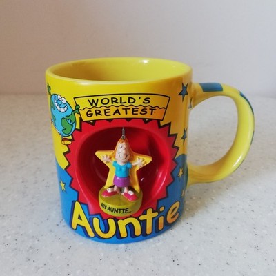 Vintage 2004 World s Greatest Auntie 3D Keramiktasse The Xpressions Geschenk Co