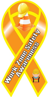 #ad #ad Work Zone Safety Ribbon Vinyl Decal Sticker Choose Size roadside construction $3.99