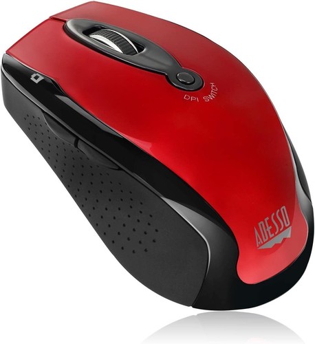 Adesso M20R WRLS Ergo Optical Mouse 6 Buttons Red - Picture 4 of 8