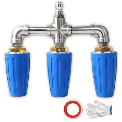 #ad Triple Turbo Nozzle Pressure Washer 3In1 360 Rotating 4000 PSI 1 4 Blue $60.17