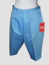 60S BERMUDA SHORTS BLUE RAYON COTTON 60S SUMMER BEACHWEAR VINTAGE PANTS SM 24"