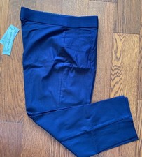 NEW Alfred Dunner Classic Pants Pull On Navy Proportioned Short Size 12P
