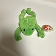 1993 Ty Original 9 Beanie Babies Legs The Frog with Heart Tag