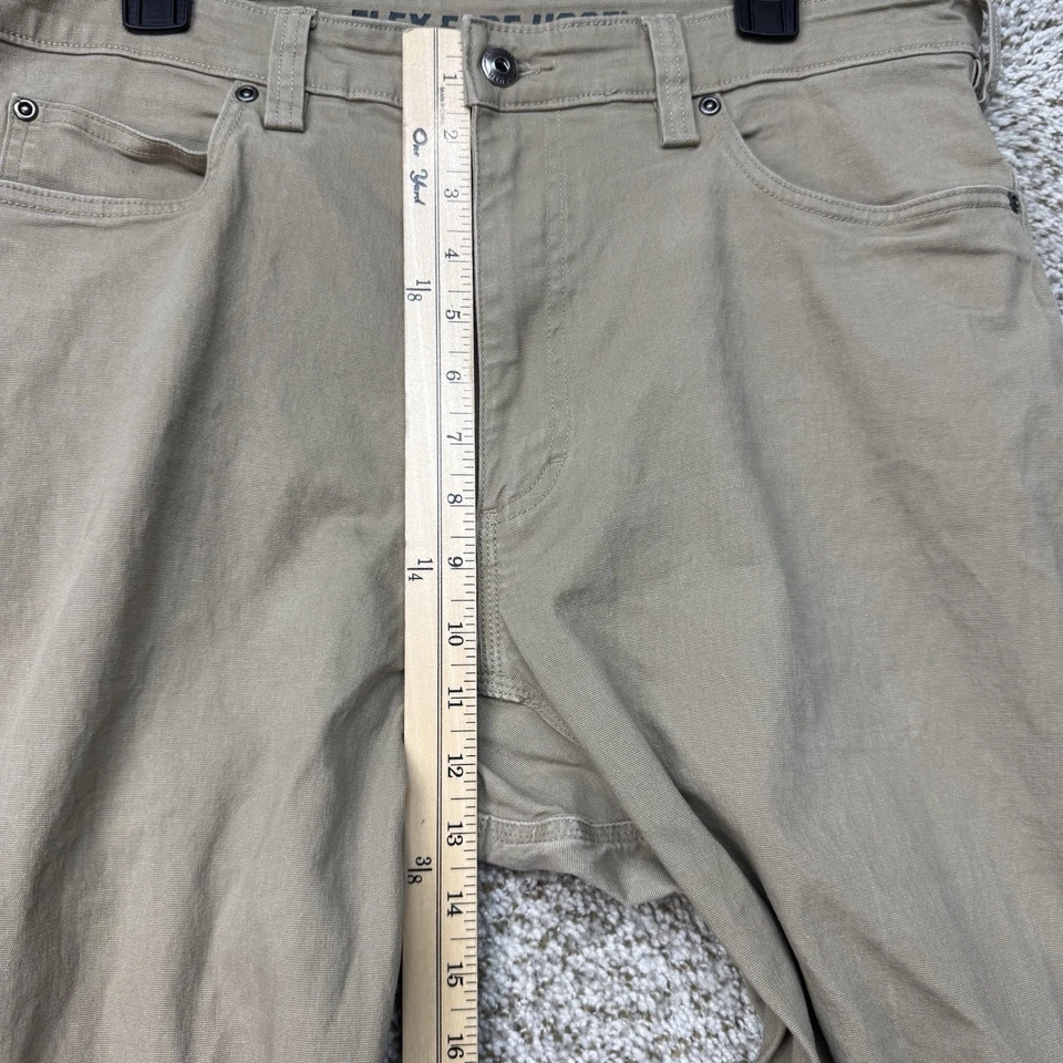 Pantalones de manguera Duluth Trading Co. Flex Fire para hombre 36x36 tostados calce relajado ropa de trabajo Foto 4 de 4