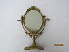 ancien miroir de table en bronze de style rocaille louis