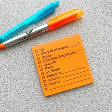 Mrs. D's Corner Teacher Checkbox To Do Sticky Note Pad  50 Sheets