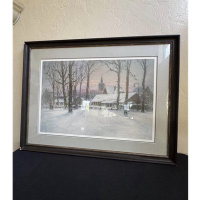 Hans Van Moerkerken Artist Proof Signed Winter Laren Holland Art 35 x29 