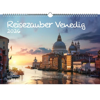 SEELENZAUBER GMBH Reisezauber Venedig DIN A3 Kalender für 2026 Urlaub Mediterran Italien Gondel Ri