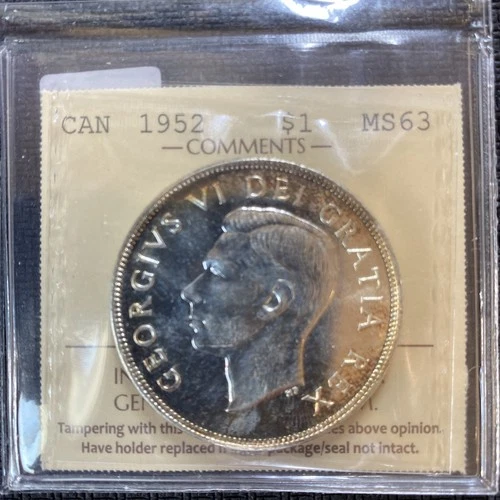 Canada 1952 Dollar Arnprior Ms63 ICCS Lot# C20
