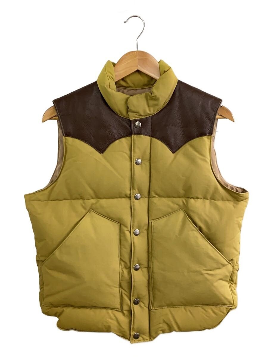 SUGAR CANE Leather Yoke Down Vest M Beige Cotton Vintage Men's