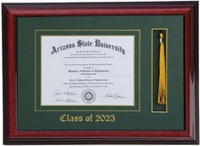 DIPLOMA FRAME WITH TASSEL BR/GRE CUSTOMIZABLE 8x6,7x9,,8x10,8.5x11,11x14
