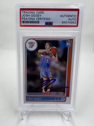 Josh Giddey Signed 2021-22 NBA Hoops RC IP Auto Oklahoma City Thunder PSA/DNA
