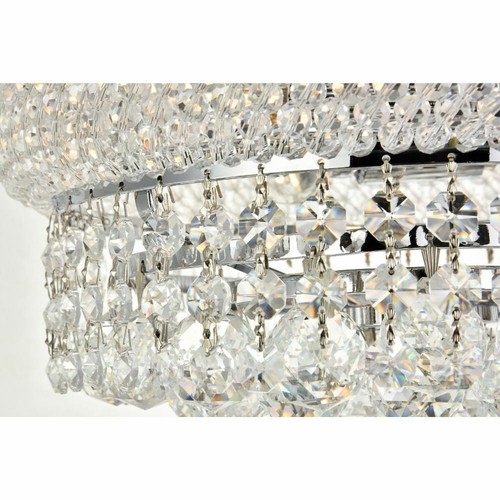 Kitchen Bathroom Bedroom Hallway Crystal Chrome Flush Mount Light Fixture 14 in - Picture 8 of 12