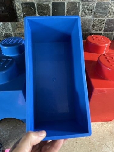 LEGO Storage by Room Copenhagen Brick Box Red 4 Stud & 2 Stud Blue Lot Set Decor - Picture 8 of 9