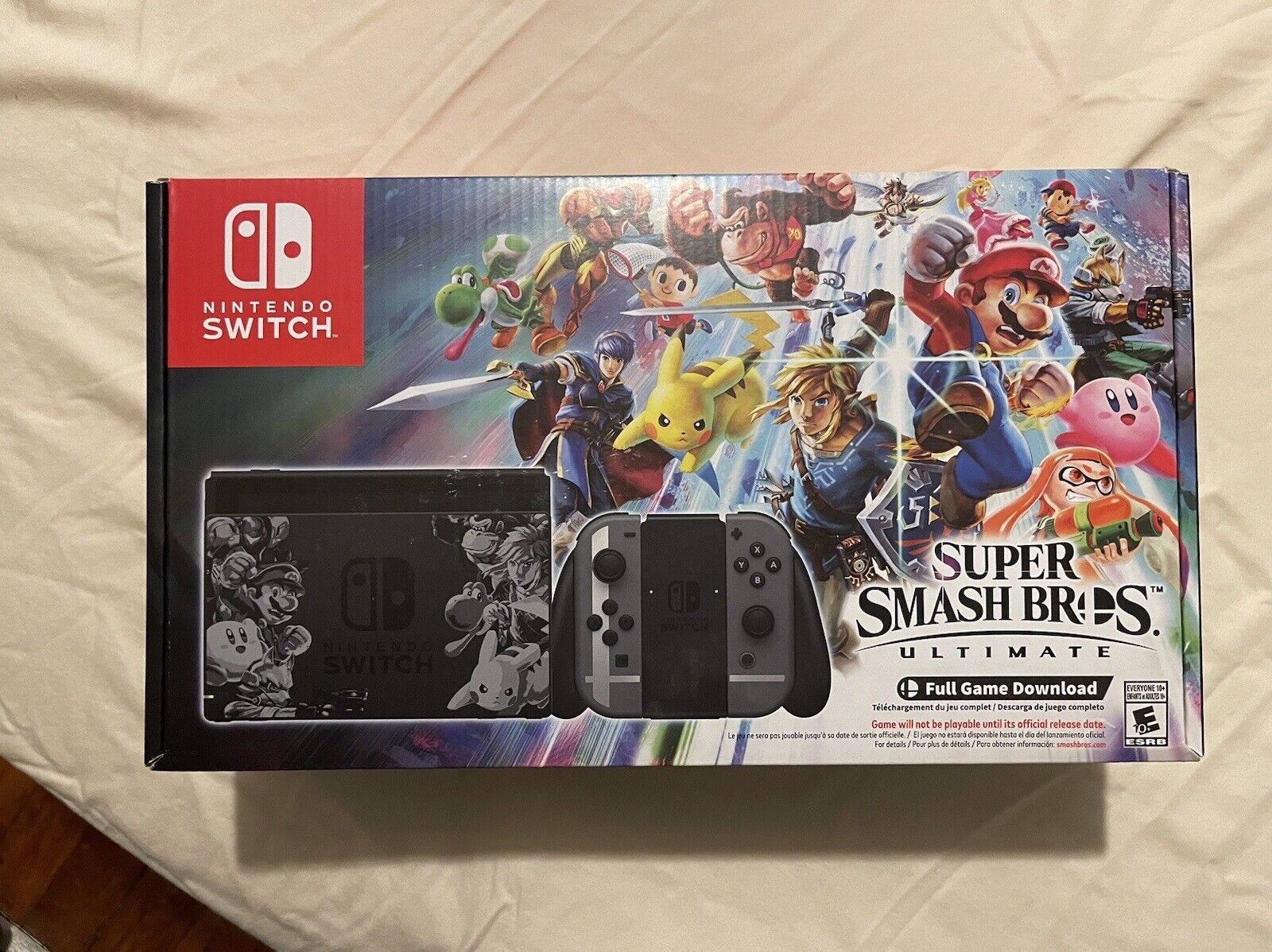 Nintendo Switch in Gray with Super Smash Bros and Accessories Kit 