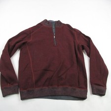 Tommy Bahama Sweater Mens Large 1/4 Zip Long Sleeve Golf Reversible Blue