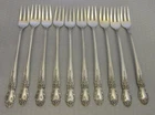 International sterling BROCADE Seafood Cocktail Fork Set 10 Oyster 5-5/8"