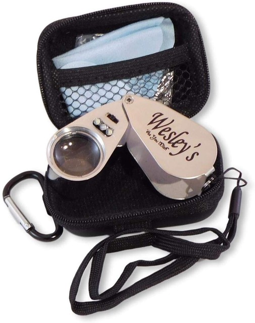 40X Jewelers Loupe Magnifier Hand Lens, Jewelry Magnifying Glass Pocket