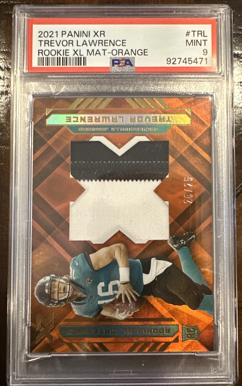 Trevor Lawrence Panini XR Rookie XL Materials #TRL Orange