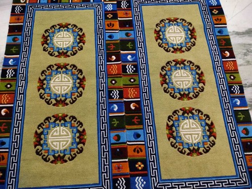 Handmade Nepali Tibetan Rugs Rectangular 2 Piece Hand Knotted Carpet - Picture 38 of 49