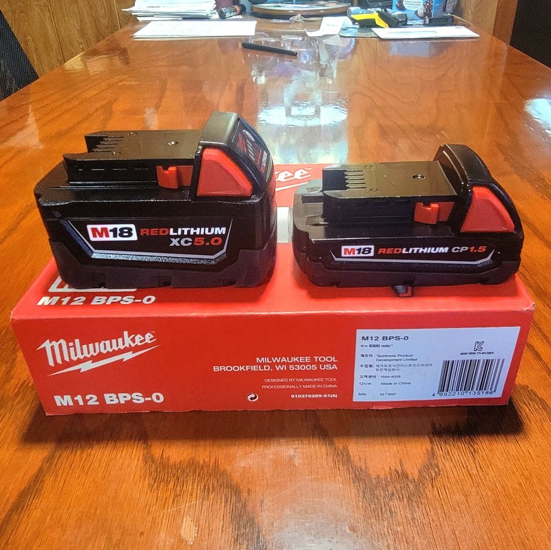 BRAND NEW  Genuine  Open Box Milwaukee M18 5.0Ah And 1.5 Batteries.