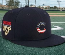 Chicago Cubs July 4th USA Navy Hat Cap Trey Mancini Fitted NEW Fast Shipping