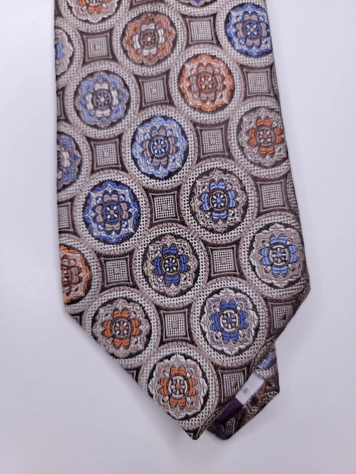 Burma Bibas 男式正式领带 58 英寸 Lx3.25 英寸宽棕色领带 — 第 2/4 张图片