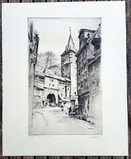 Paul Geissler: Puerta de jardinero animal en Núremberg. Grabado original, aprox. 1910.
