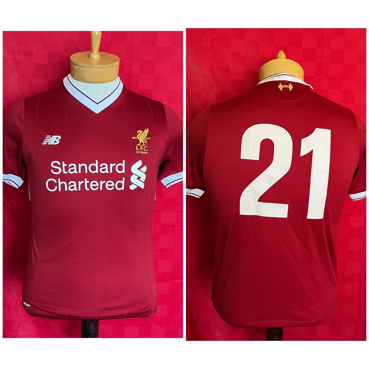 Liverpool #21 Soccer Football Kit Jersey Youth Large New Balance