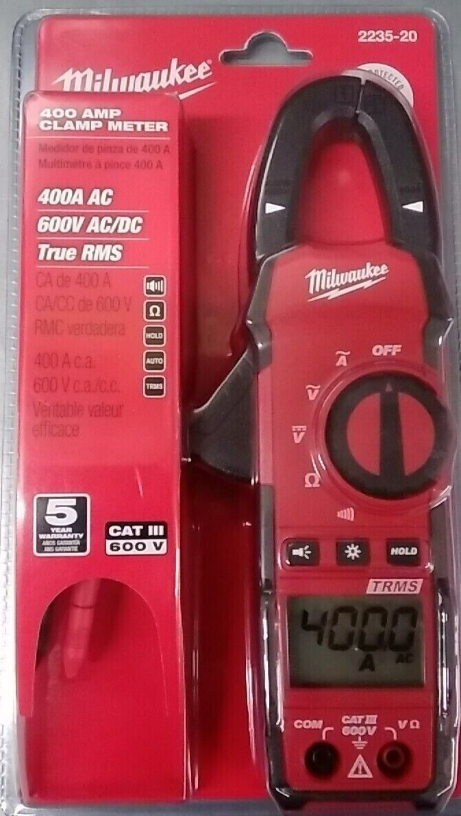 NEW Milwaukee 223520 400 Amp Clamp Meter CAT III 600V AC/DC TrueRMS