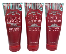 X3 Bath & Body Works GINGER CARDAMOM  Body Wash Olive Oil Essential Oils HTF