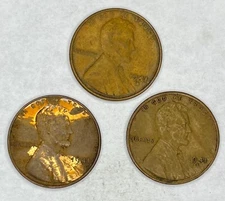 1941 P, S and D Lincoln Wheat Penny