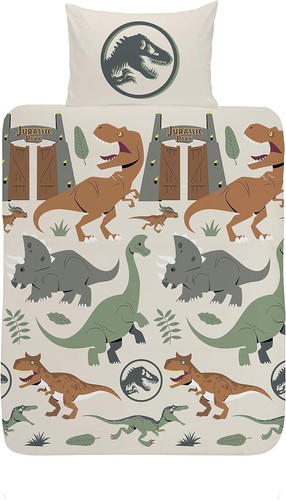 Jurassic World Junior SIze Dinosaur Duvet Bedding Set Toddler Dinosaurs Kids - Picture 2 of 6