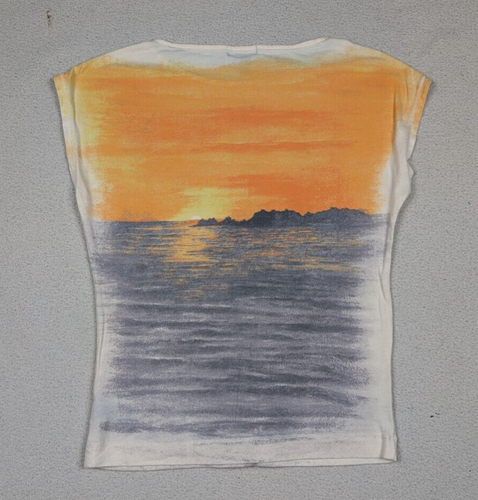 Ralph Lauren LRL Petites Sunset Beach T-shirt donna taglia PXS arancione/grigio - Foto 7 di 13