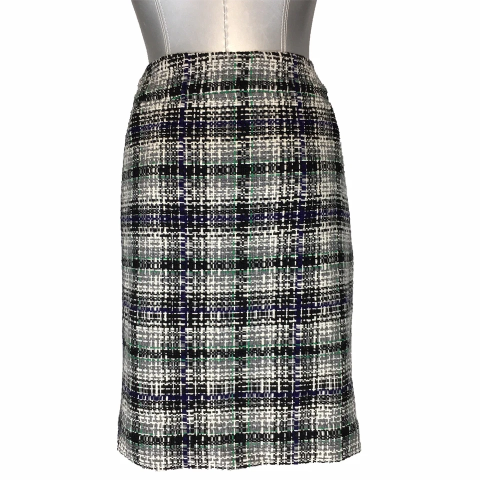 Etcetera 4 Envolturas Esquiador Blanco Negro Gris Verde Azul Tejido Tweed Flecos Cinturón Trabajo Foto 4 de 4