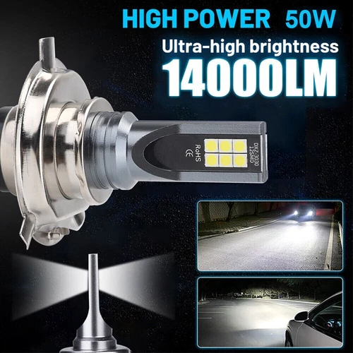 2X H4 Birne Hi/Low Beam Motorrad Auto Scheinwerfer Licht Halogen Weiß 6500K DHL - Bild 4 von 11