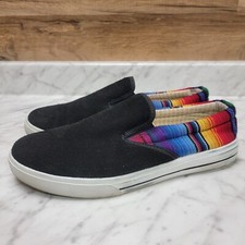 Women's sz 10 M Men's 8 Inkkas Peruvian Summer Serape Sneakers Shoes Black Suede