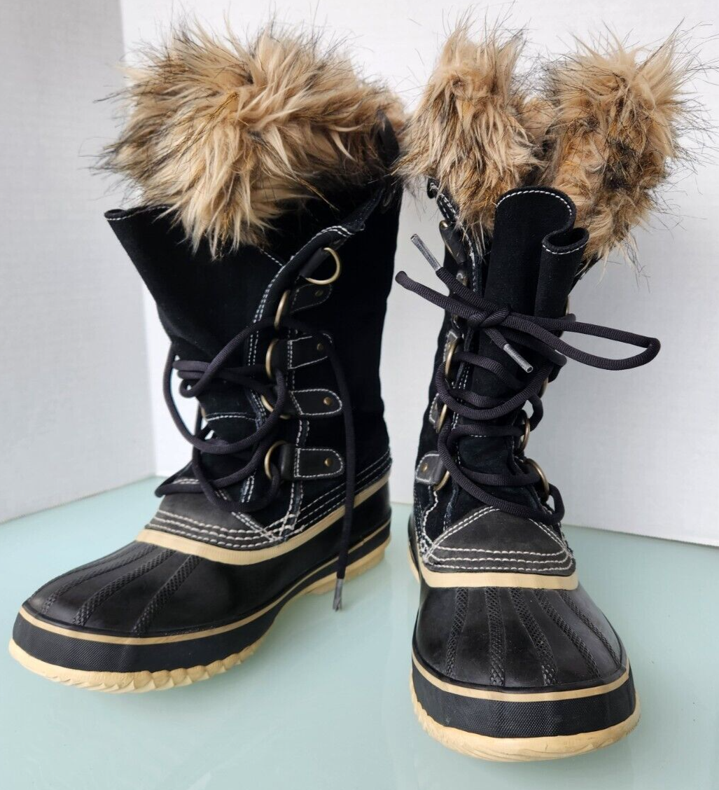 Sorel Joan Of Arctic Women's Black Waterproof Snow Boots NL1452