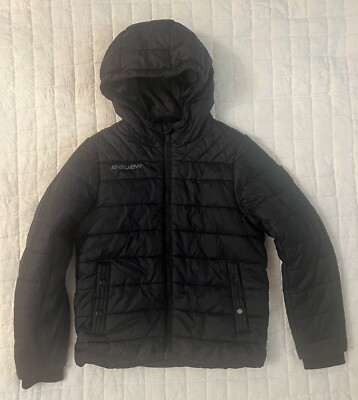 BAUER Team Supreme Heavyweight Jacket- Youth Small Black Hooded Coat