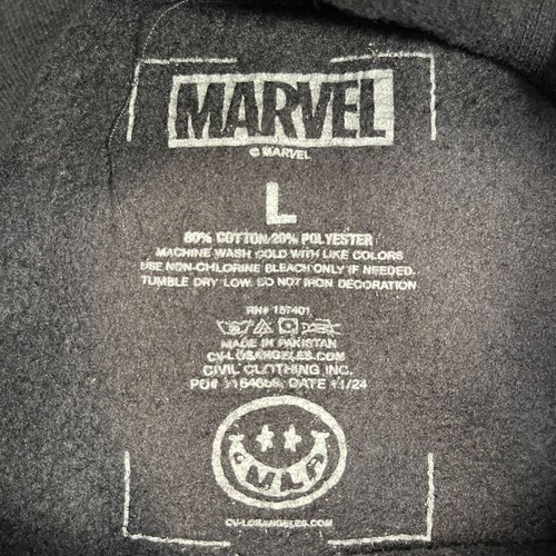 Civil Regime x Marvel Hoodie Kids Large Black Pullover Fleece Wolverine Graphic - Picture 3 of 10