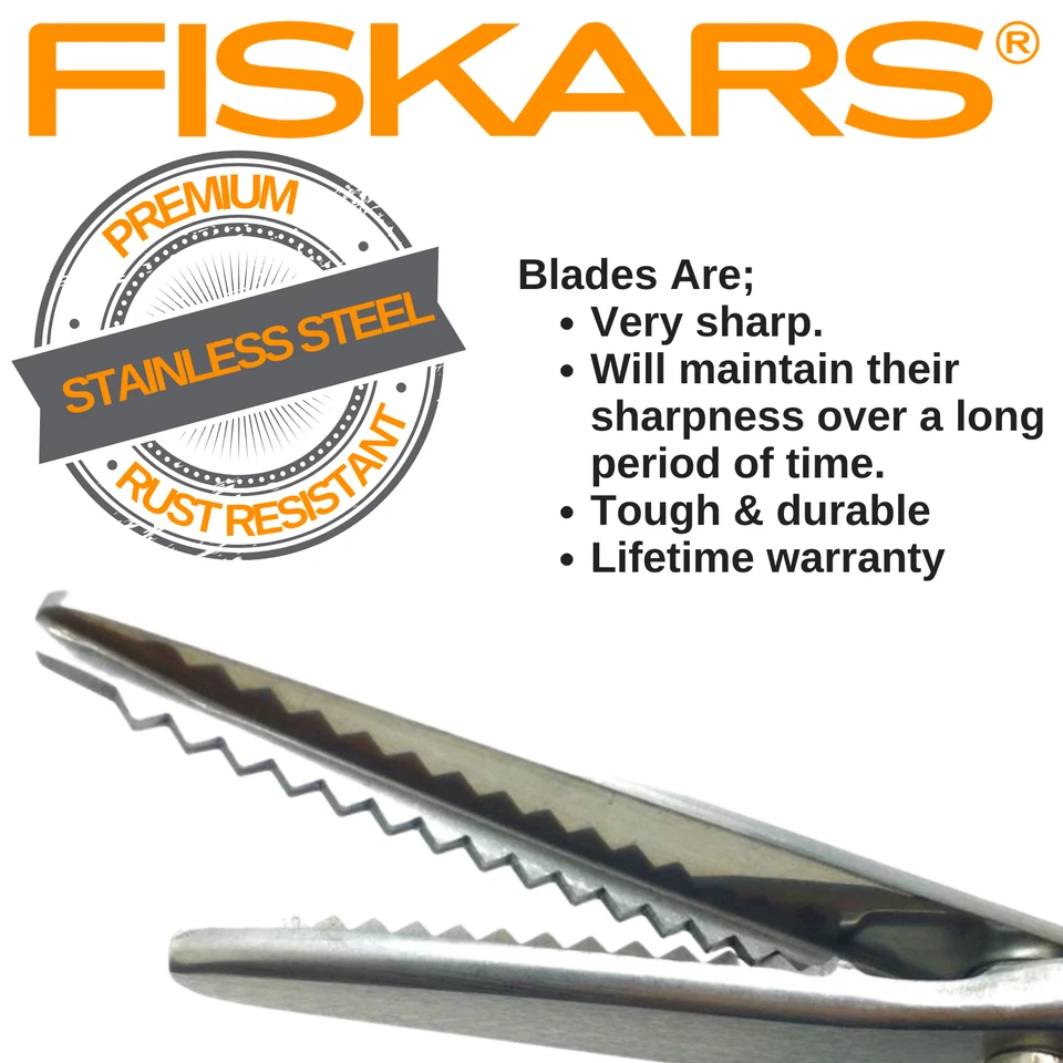 Fiskars Pinking Shears - Easy-Action Zig Zag Scissors, Bent Handle - Arthritis - Image 2 of 4