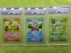 Shadowless Charmander, Squirtle, And Bulbasaur PSA