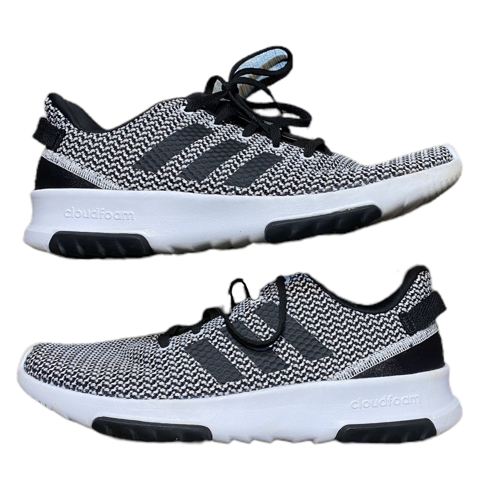 Size 7 - adidas Cloudfoam Racer TR Black White | eBay