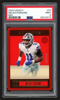 2023 PANINI LEGACY MICAH PARSONS #27 RED SP /299 COWBOYS PSA 9 MINT